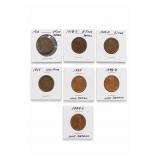 7 Lincoln Cents, 1910-1939-D/S, Mixed Grades