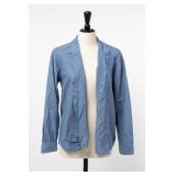 Express Fitted Blue Denim Button-Up Shirt