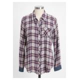 Wild Blue XS Plaid Button-Front Shirt