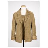 Leather Suede Blazer Jacket, Acetate Lining