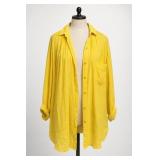 Yellow Button-Front Gauze Shirt