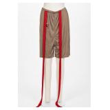 Brown Polyester Pants With Red Straps Size S