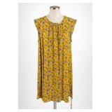 LOFT Yellow Floral Dress Size L
