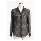 Clement Collection Polka Dot Button-Front Blouse