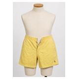 Yellow Shorts With Embroidered Polo-Player Logo