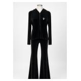 Mavericks Black Velvet Two-Piece Outfit Size M