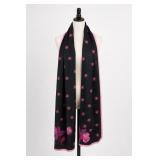 Betsey Johnson Floral Black Scarf