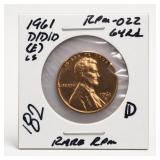 1961-D/D/D Lincoln Memorial Cent, RPM-022