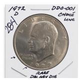 1972-D Eisenhower Dollar, Choice UNC, DDO-001