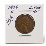1929-S Lincoln Wheat Cent, E. Fine 40