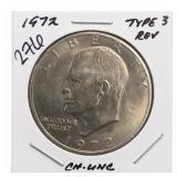 1972 Eisenhower Dollar, Choice UNC, Type 3