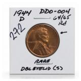 1944-D Lincoln Wheat Cent, MS64/65RD, DDO-004