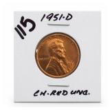 1951-D Lincoln Wheat Cent, UNC