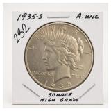 1935-S Peace Silver Dollar, About UNC