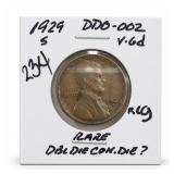 1929-S Lincoln Wheat Cent, DDO-002