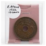 1922 East Africa 10 Cents