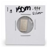 Bullion Bank Gryphon 1g .999 Silver Bar