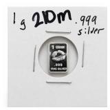 1 g .999 Fine Silver Bar