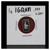 1g .999 Fine Silver Bar