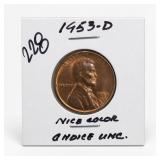1953-D Lincoln Wheat Cent, UNC