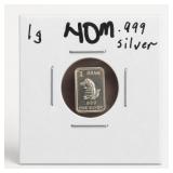 1 Gram .999 Fine Silver Frog Bullion Bar