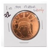 1 Oz .999 Copper Liberty Round