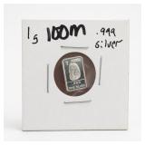 1 Gram .999 Fine Silver Bullion Bar