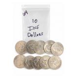 Qty 10 Mixed Date Eisenhower Ike Dollars