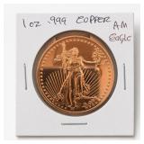 One AVDP Ounce .999 Copper Eagle-Style Round