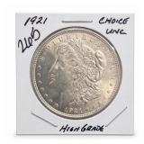 1921 Morgan Dollar, BU Choice UNC, Silver