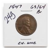 1947 Lincoln Wheat Cent, Choice UNC