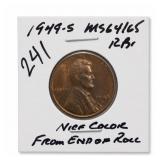 1949-S Lincoln Wheat Cent, MS64/65