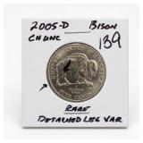 2005-D Jefferson Nickel, BU, Detached Leg