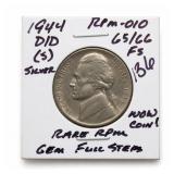 1944-D/D Jefferson Nickel, FS, RPM-010, Silver
