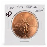Libertad 1 Oz Copper Round, Intaglio Mint