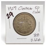 1957 Canadian 50-Cent Coin