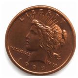 1999 1oz Peace Bullion Round