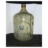 LARGE PAINTED GLASS JUG