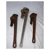 3 PIPE  WRENCHES