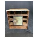 SHELVING UNIT WITH LOCKING BOX WITH KEY