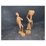 2 WOODEN STATUES