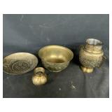 4 PIECES ETCHED BRASS