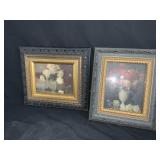 2 FRAMED FLORAL PRINTS