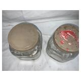 2 GLASS JARS
