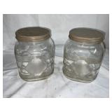 2 GLASS JARS