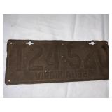 1929 VIRGINIA TAG