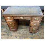 KNEEHOLE DESK WITH GLASS  ON  TOP