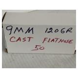 9MM  CAST 120 GR FN  50 ROUNDS