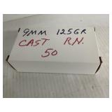 9MM CAST 125 GR RN 50 ROUNDS