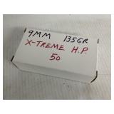 9MM  X- TREME  135 GR  HP 50 ROUNDS